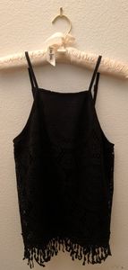 Black crochet tank top